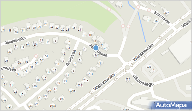 Kielce, Jeleniowska, 3a, mapa Kielc