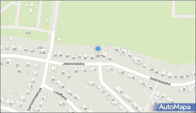 Kielce, Jeleniowska, 86, mapa Kielc