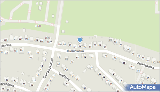 Kielce, Jeleniowska, 92, mapa Kielc