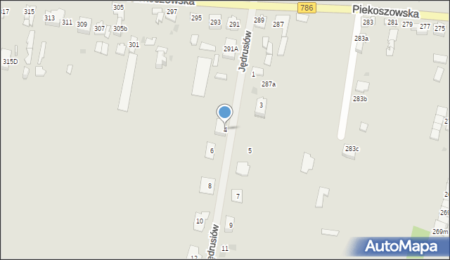 Kielce, Jędrusiów, 4, mapa Kielc