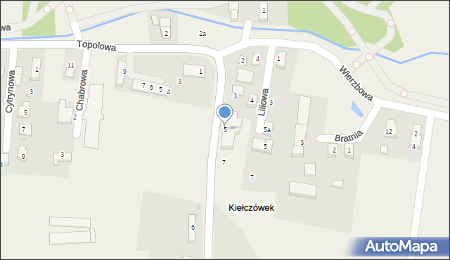 Kiełczówek, Jesionowa, 5, mapa Kiełczówek