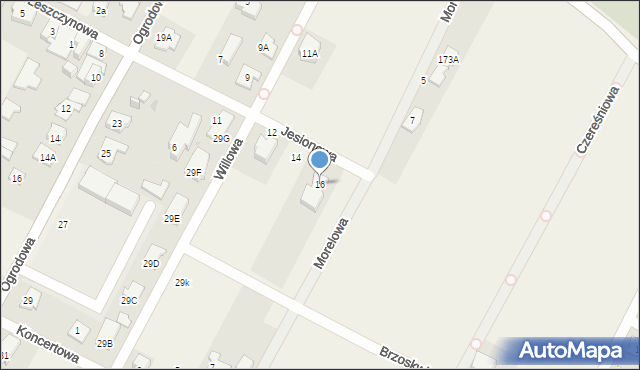 Kiełpin, Jesionowa, 16, mapa Kiełpin