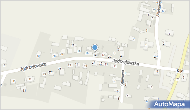 Kije, Jędrzejowska, 14, mapa Kije