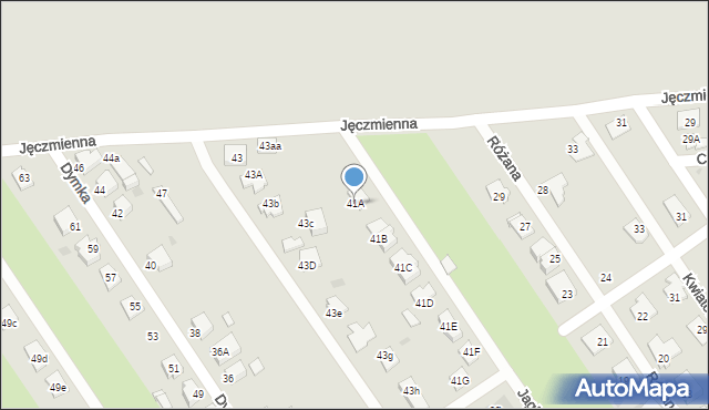 Knurów, Jęczmienna, 41A, mapa Knurów