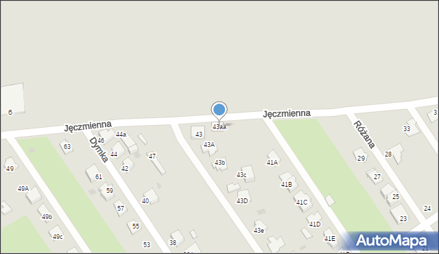 Knurów, Jęczmienna, 43aa, mapa Knurów