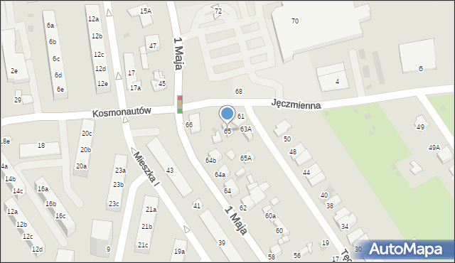 Knurów, Jęczmienna, 65, mapa Knurów