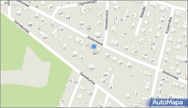 Kobyłka, Jesionowa, 15A, mapa Kobyłka