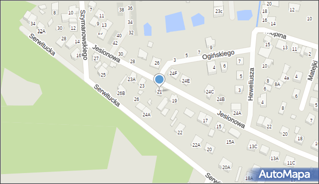 Kobyłka, Jesionowa, 21, mapa Kobyłka