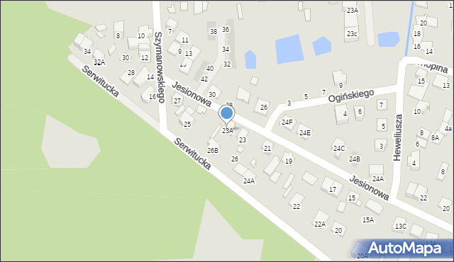 Kobyłka, Jesionowa, 23A, mapa Kobyłka