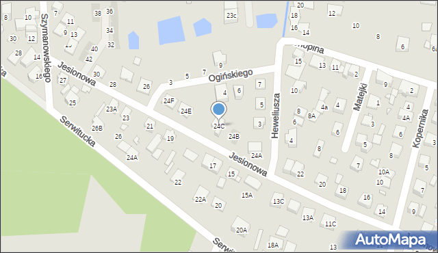 Kobyłka, Jesionowa, 24C, mapa Kobyłka