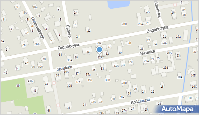 Kobyłka, Jezuicka, 32A, mapa Kobyłka