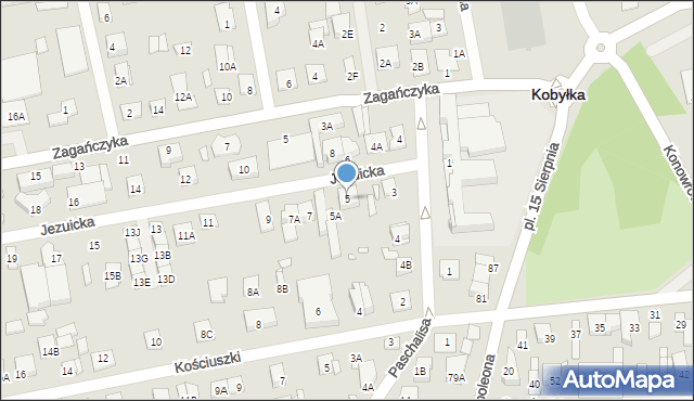Kobyłka, Jezuicka, 5, mapa Kobyłka