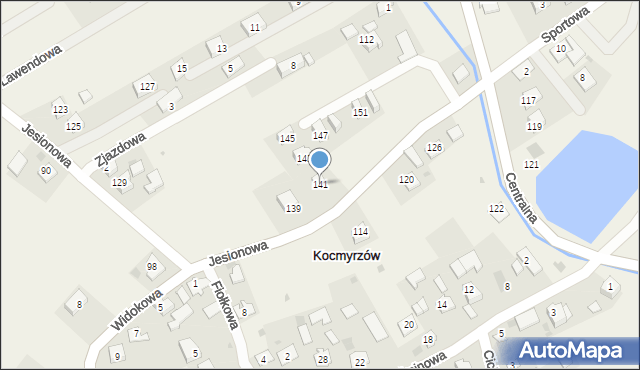 Kocmyrzów, Jesionowa, 141, mapa Kocmyrzów