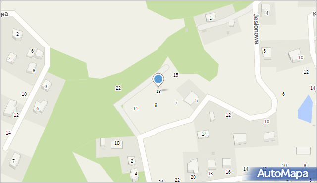 Koleczkowo, Jesionowa, 13, mapa Koleczkowo