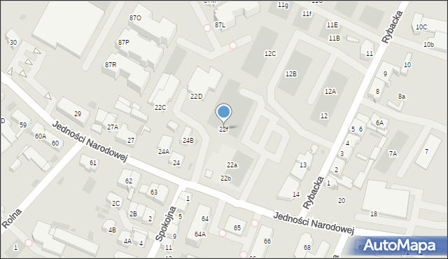 Kołobrzeg, Jedności Narodowej, 22f, mapa Kołobrzegu
