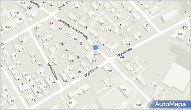 Kołobrzeg, Jedności Narodowej, 57, mapa Kołobrzegu