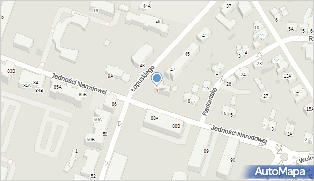 Kołobrzeg, Jedności Narodowej, 9, mapa Kołobrzegu