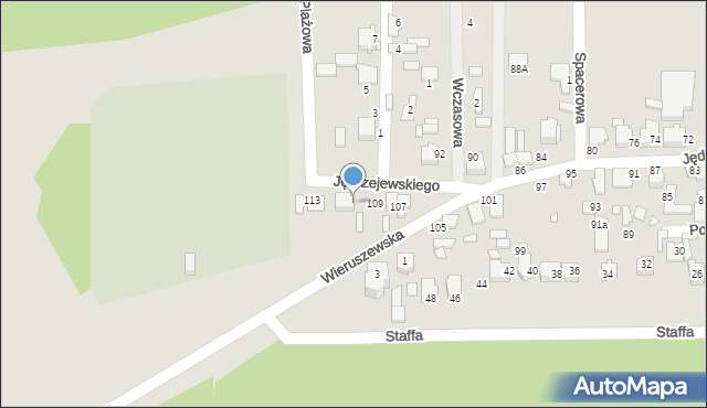 Konin, Jędrzejewskiego Dominika, ks., 111, mapa Konina