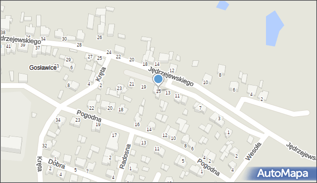 Konin, Jędrzejewskiego Dominika, ks., 15, mapa Konina