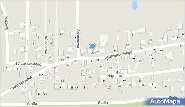 Konin, Jędrzejewskiego Dominika, ks., 76, mapa Konina