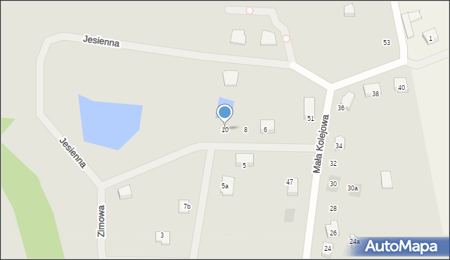 Kościerzyna, Jesienna, 10, mapa Kościerzyna