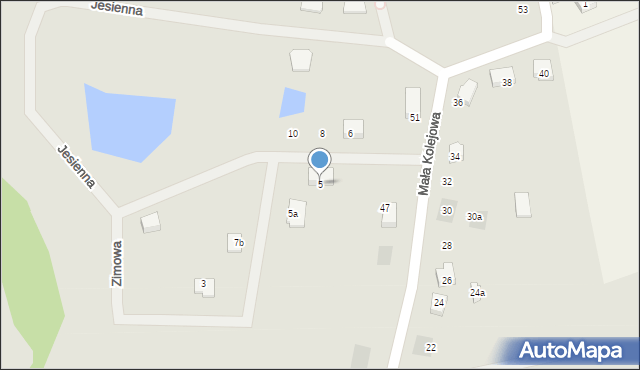 Kościerzyna, Jesienna, 5, mapa Kościerzyna