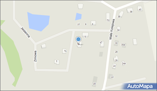 Kościerzyna, Jesienna, 5b, mapa Kościerzyna