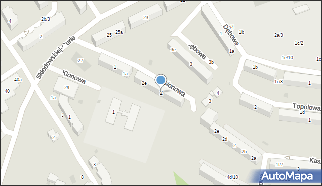 Kościerzyna, Jesionowa, 2, mapa Kościerzyna