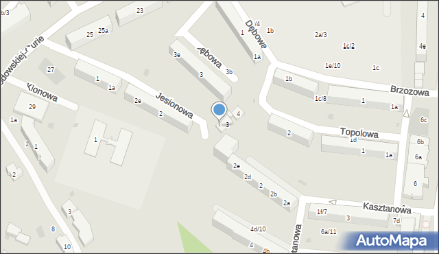 Kościerzyna, Jesionowa, 3a, mapa Kościerzyna