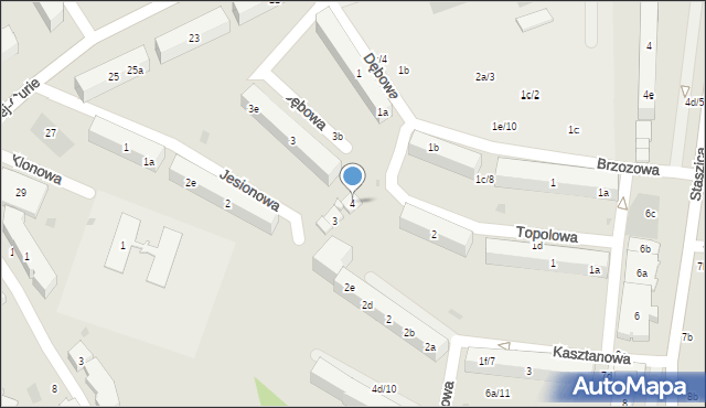 Kościerzyna, Jesionowa, 4, mapa Kościerzyna