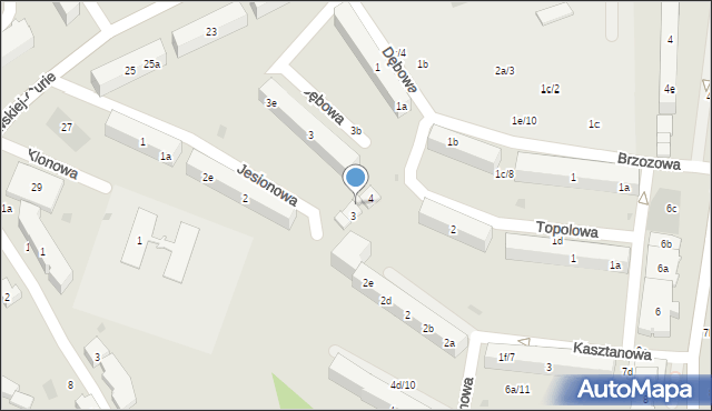 Kościerzyna, Jesionowa, 4a, mapa Kościerzyna