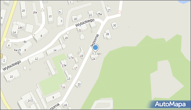 Kościerzyna, Jeziorna, 26, mapa Kościerzyna