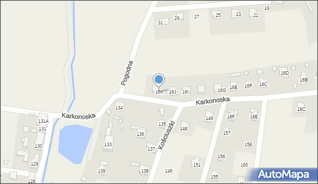 Kostrzyca, Jeleniogórska, 16K, mapa Kostrzyca