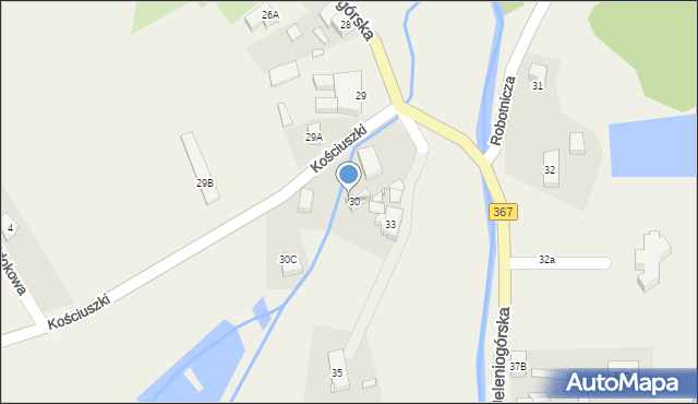 Kostrzyca, Jeleniogórska, 30A, mapa Kostrzyca