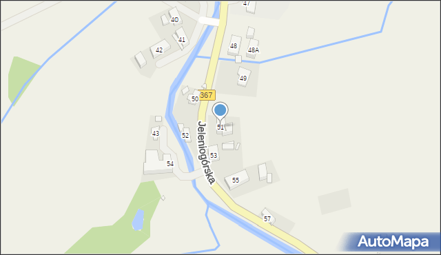 Kostrzyca, Jeleniogórska, 51, mapa Kostrzyca