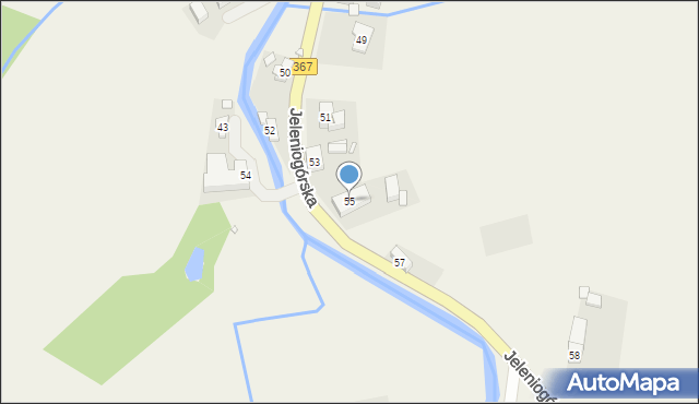 Kostrzyca, Jeleniogórska, 55, mapa Kostrzyca