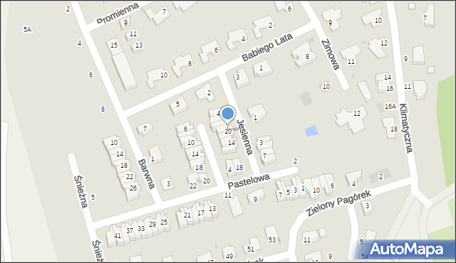 Koszalin, Jesienna, 10, mapa Koszalina