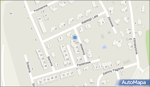 Koszalin, Jesienna, 6, mapa Koszalina