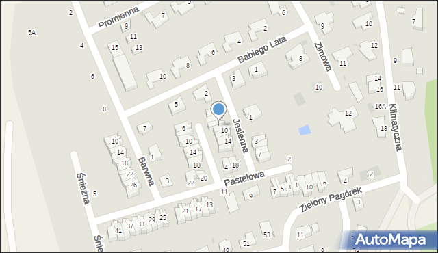 Koszalin, Jesienna, 8, mapa Koszalina