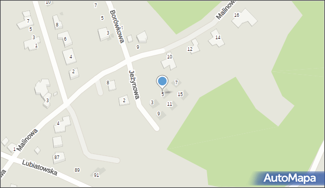 Koszalin, Jeżynowa, 5, mapa Koszalina