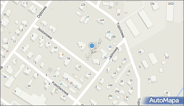 Koszalin, Jesionowa, 15, mapa Koszalina
