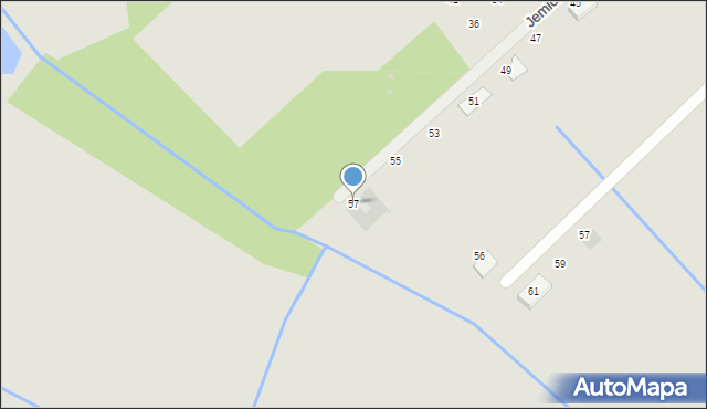 Koszalin, Jemiołuszek, 57, mapa Koszalina