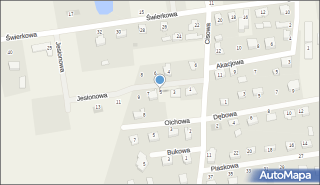 Koszwały, Jesionowa, 5, mapa Koszwały