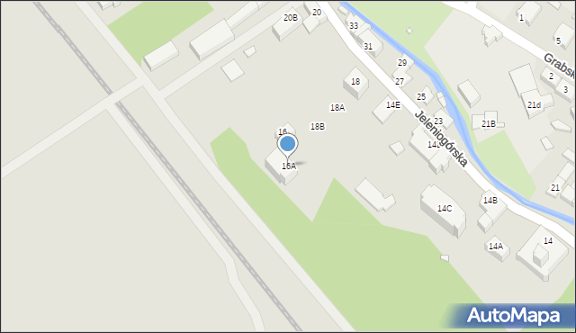 Kowary, Jeleniogórska, 16A, mapa Kowary