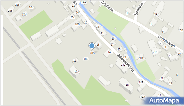 Kowary, Jeleniogórska, 18A, mapa Kowary