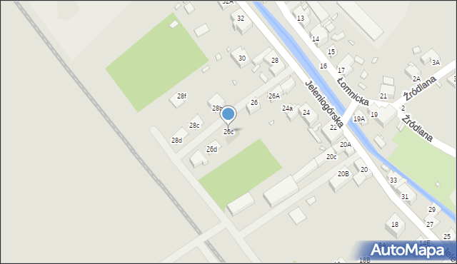 Kowary, Jeleniogórska, 26c, mapa Kowary