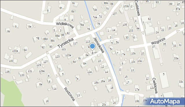 Kraków, Jemiołowa, 6, mapa Krakowa
