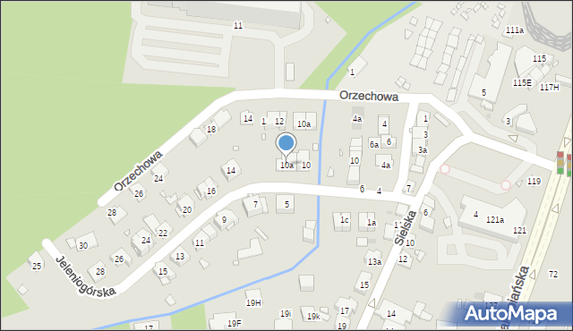 Kraków, Jeleniogórska, 10a, mapa Krakowa