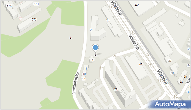 Kraków, Jerozolimska, 4, mapa Krakowa