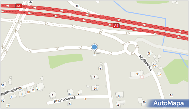 Kraków, Jelskiego Konstantego, 4, mapa Krakowa